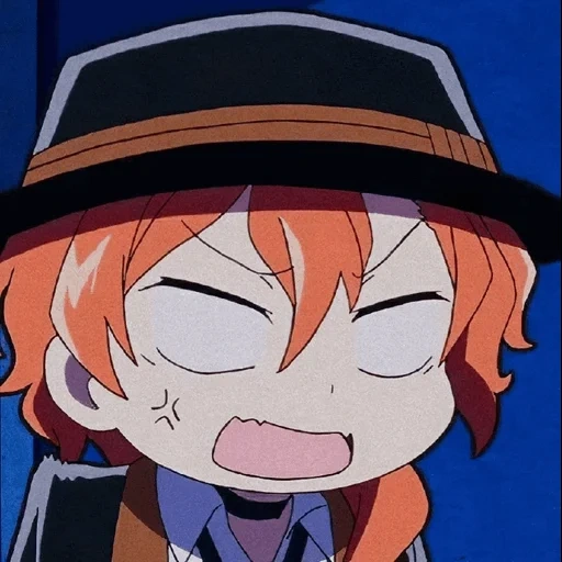 animação, chuya chibi, animação do sol, personagem de anime, ícone de animação bsd