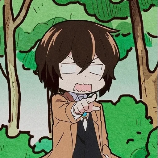 dazai, immagine, chibi dazai, anime carino, sbadiglio dazai