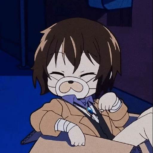 picture, osamu dadzai, from stray dogs, dazai chibi screenshots, great stray dogs