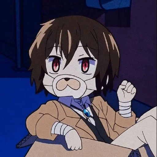 dazai, anime, osamu dadzai, personaggi anime, manga dazai chibi