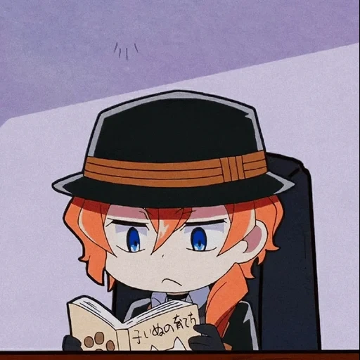 chuya chibi, chuya nakahara, chuuya nakahara, bungou streunende hunde, chuya nakahara anime