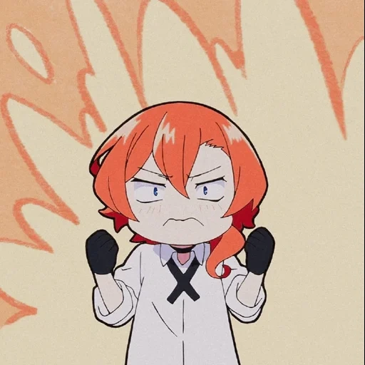 anime, chuuya, chuya chibi, anime charaktere, chuuya nakahara