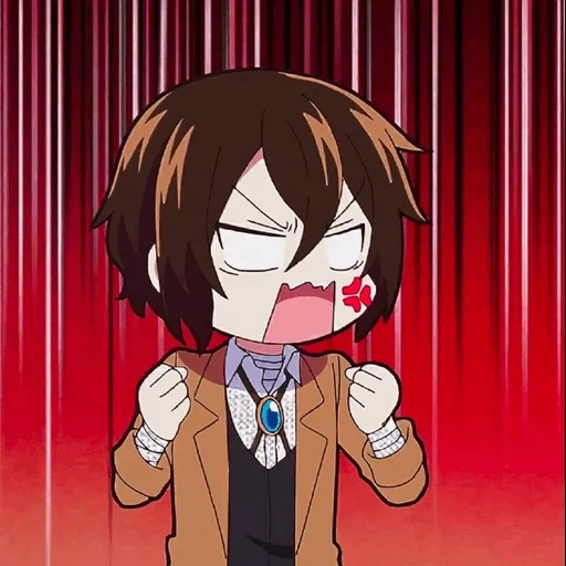 dazai, dazai chuya, osamu dadzai, anime dei personaggi chibi, l'anime è il grande randagio