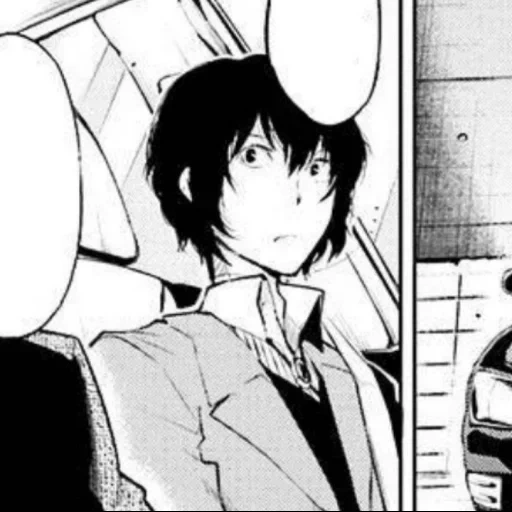 manga, imagen, osamu dadzai, manga dazai bsd, marcos de manga dazai