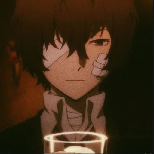 tathagata, gran regla de sacrificio, taizai osa animación de madera, masayoshi osama sonrisa de animación, dazai osamu gritó al gran perro callejero scrina