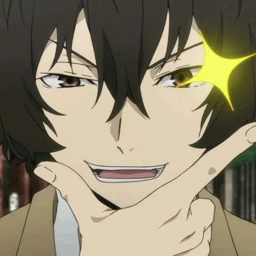 dazaï, osamu dadzai, dazai sourial, dadzai osamu sourire narquois, super chiens errants dazai