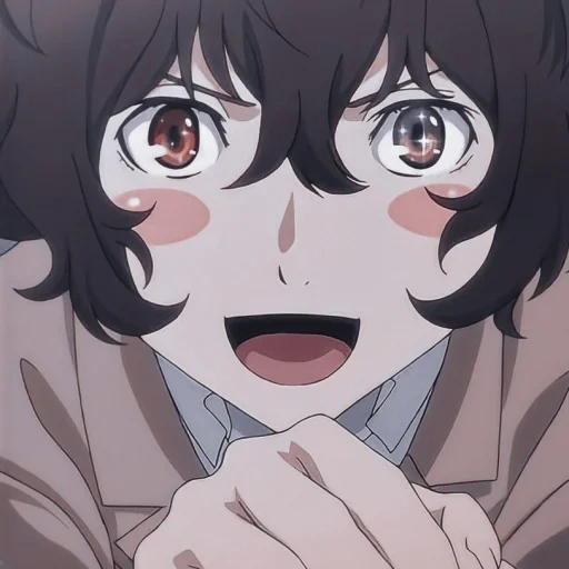 dazai, dadzai, dazai chuya, osamu dadzai, cara sorprendida dazai osamu