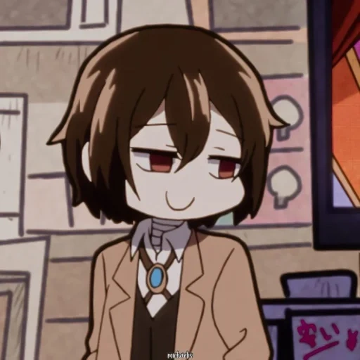 dazai chibi, anime dazai, osamu dadzai, dai cani randagi, grandi cani randagi