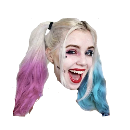 harley quinn, image harley quinn, maquillage harley quinn, harley quin avec rotom ouvert, hair harley quinn