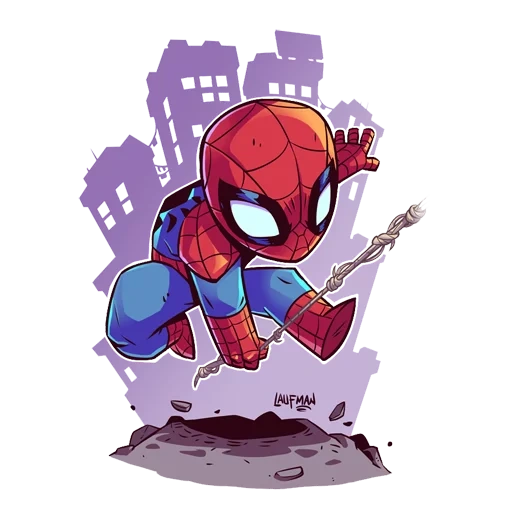 manusia laba-laba, honor ceko 20 marvel, gambar superhero marvel, peter parker man spider, chibi derek laufman marvel venom