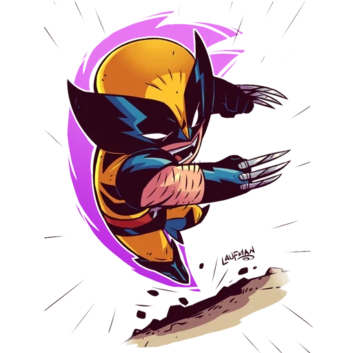 wolverine art, wolverine chibi, wolverine marvel, wolverine immortal, chibi derek laufman marvel