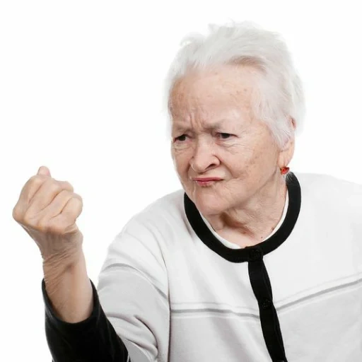 anciana, memes, abuela malvada, mujer anciana, abuela con fondo blanco