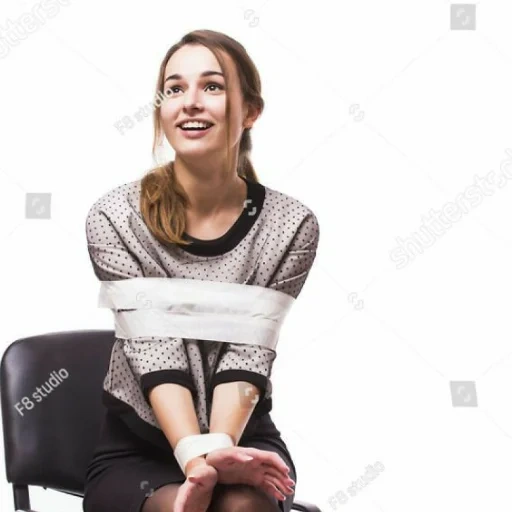 les jambes, jeune femme, femme, contenu à la chaise, filles liées à la chaise