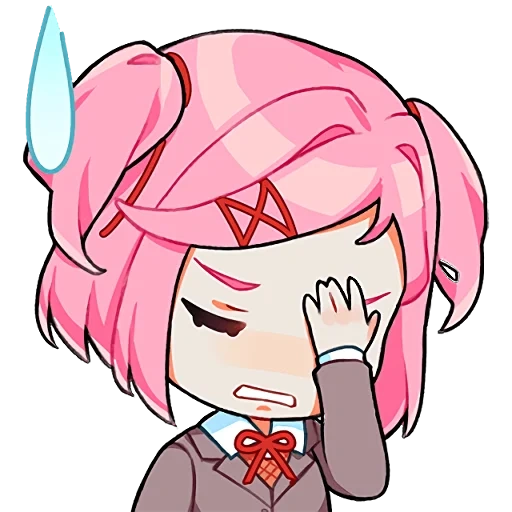 doki doki, natsuki ddlc, natsuki docks, natsuki docks chibi