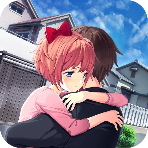 сайори, doki doki, sayori doki doki, доки доки сайори, моника обнимает сайори