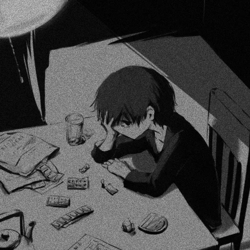 рисунок, аниме темное, avogado6 манга, грустные аниме