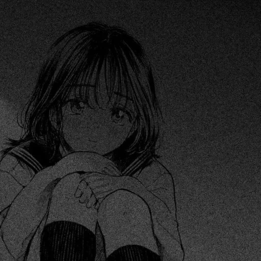 аниме, грустные аниме, depressed anime icons, рисунки девушек аниме, грустные аниме рисунки