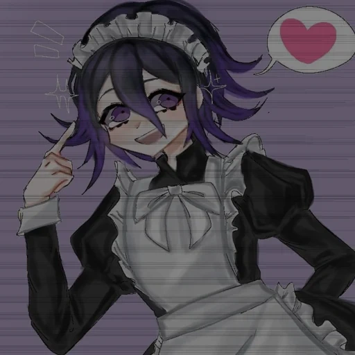 creatividad de animación, arte okaluta, papel de animación, donglongpa kokic doncella, animación doncella de danganronpa kokichi