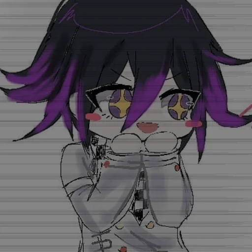 koki chibi, kokichi phantom, anime charaktere, danganronpa koki chibi