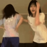 zweimal, asiatisch, junge frau, tanzendes mädchen, japanische kpop kiss gifs