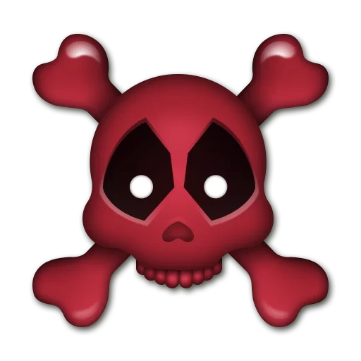 scull, a toy, skull icon, emoji deadpool hearts, emoji red eyes
