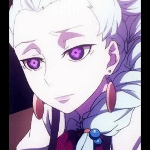 anime, personnages d'anime, death parade nona, défilé de la mort violette anime