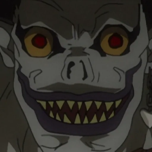 ryuk anime, dio della morte, death note, nota degli dei della morte, nota di morte della morte