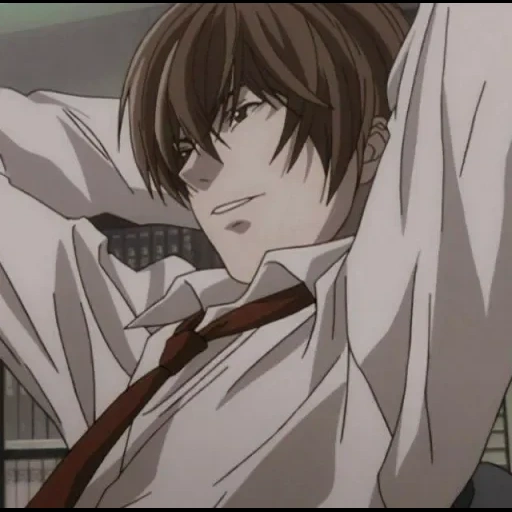 yagami light, ragazzi anime, death note, anime leggero yagami, nota di morte della vita