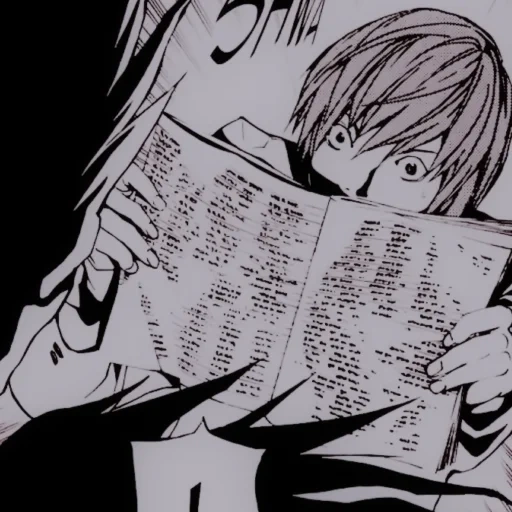 manga, anime manga, yagami light manga, mang's death notebook, death note of ending 1