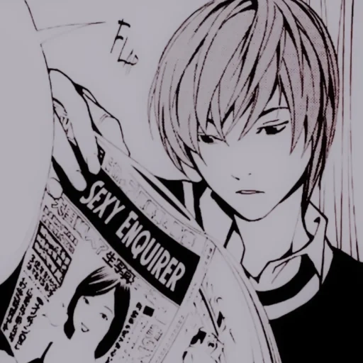 manga, yagami manga, manga boy, death note, yagami light manga