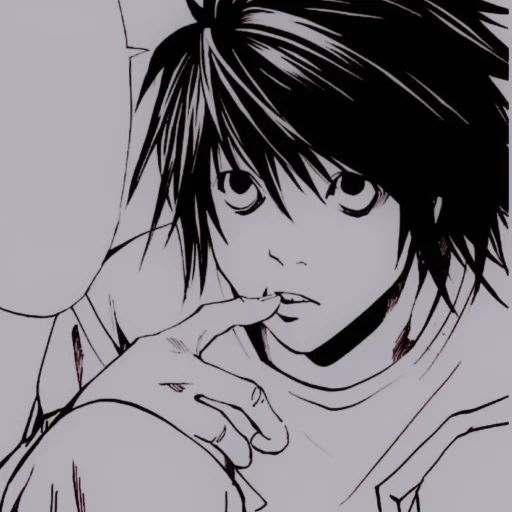 picture, death note, death note l, death note drawings, l note of death art art emo