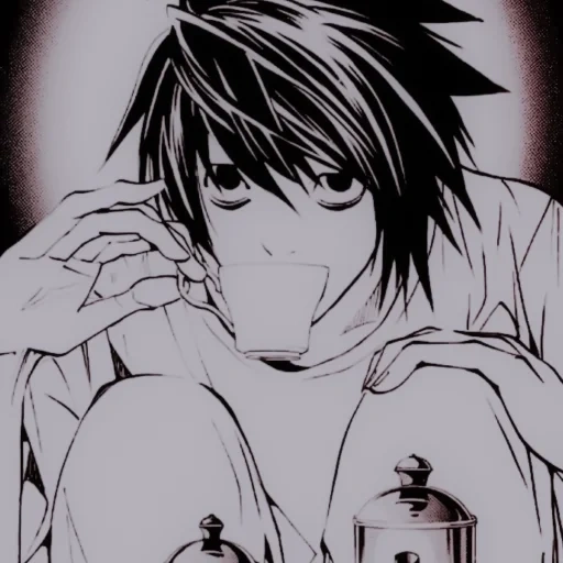 manga, death note, death note l, el note of death, death note drawings