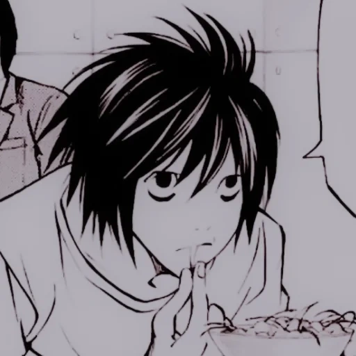 anime manga, death note, death note l, drawings of death note, death note l manga screenshots