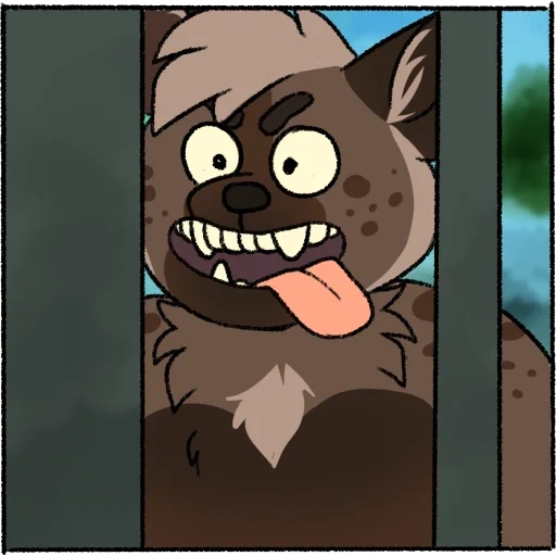 animation, anime fury, animal animation, hyena head art, haida aggretsuko screenshot