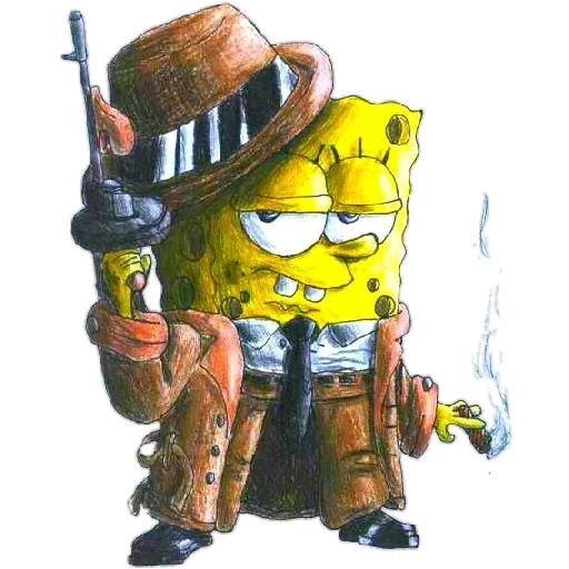 sponge bob cool, bob sponge cool, drawing spange bob, sponge bob gangster, bob l'éponge carré