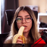 plátano, chica, chica, gente, chica de plátano