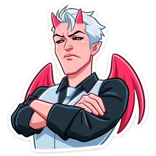 demon, devil boy, sticker demon