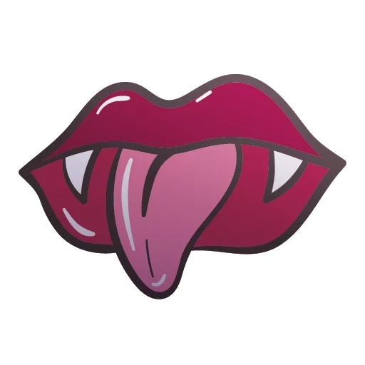 lèvres, ténèbres, lèvres avec une langue, la couleur des lèvres est un vecteur, lèvres avec un dessin de langue