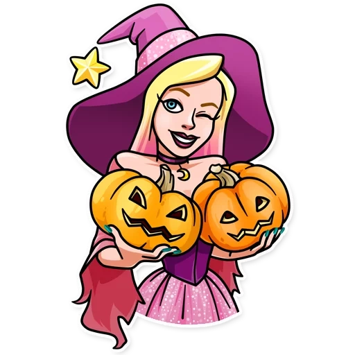 demon, witch, halloween, the girl is a witch sits a pumpkin
