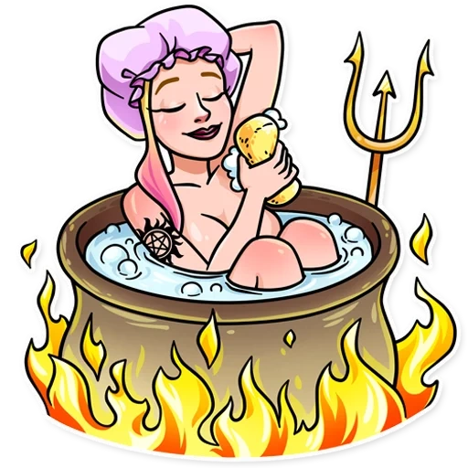 демон, рисунок ванны