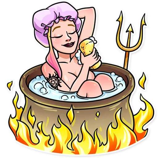 demon, bath drawing