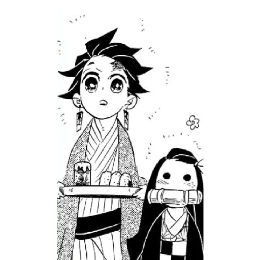 незуко камадо, kimetsu no yaiba котецу, танджиро камадо рисунок срисовки, манга клинок рассекающий демонов