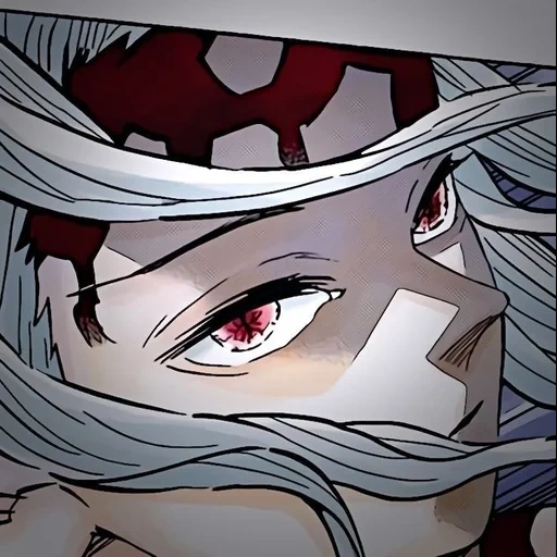 beisenov, cybershoke, profil uap, kibutsuji muzan dengan rambut putih, anime blade cutting demons rui