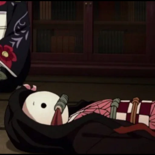 anime, l'anime è divertente, nezuko kimetsu, personaggi anime, lama che scarica la famiglia dei demoni tanjiro