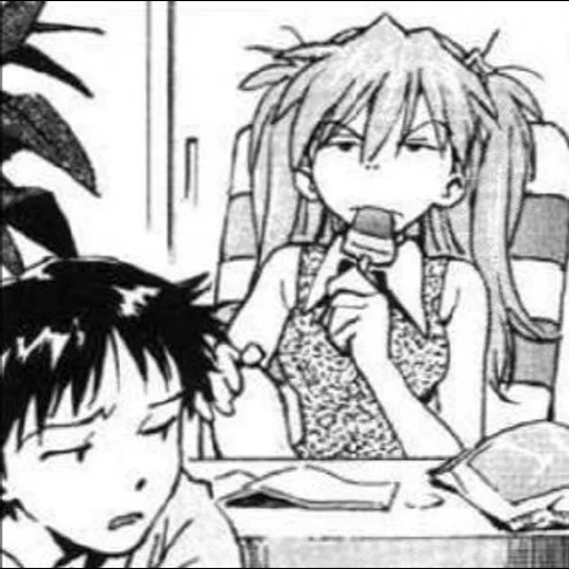 mangá, manga shinji, desenhos de anime, evangelion de mangá, manga evangelion aska