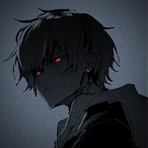 figura, animação preto, animação escura, personagem de anime, menino de anime triste