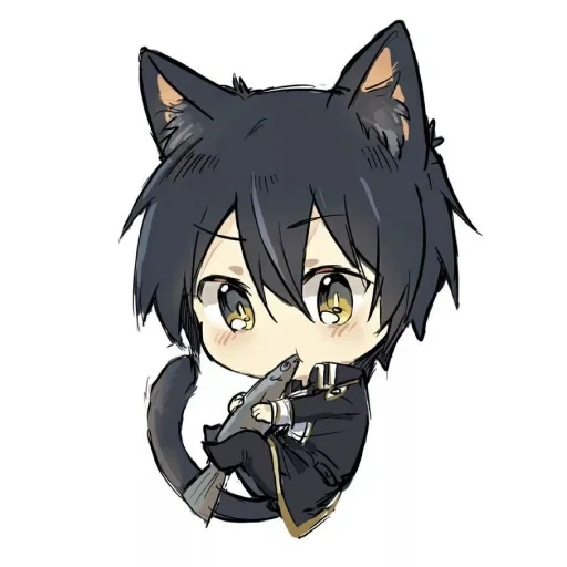 kirito chibi, chibiki kuna, animação kirito, animação chibi kirito, gatos de alto conhecimento chibi