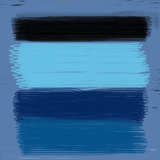 frottis coloré, coups de pinceau d'aquarelle, appliquer le bleu huile, image floue, aquarelle du drapeau estonien