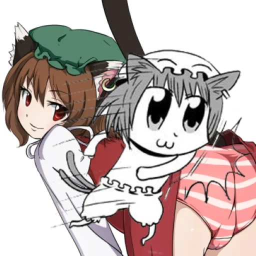 arte de animação, chen touhou, touhou project, animação honk honk, hook honk thousand tiger