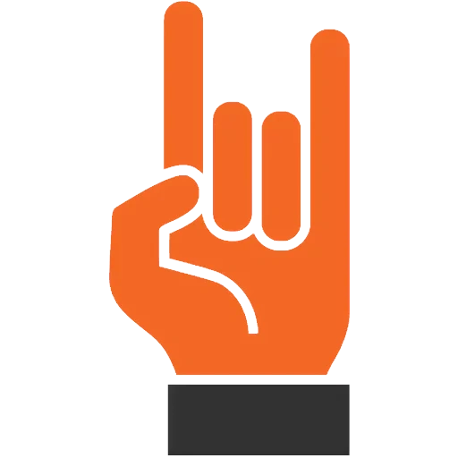 mão, sinal da mão, símbolo da rocha, ícone da rocha, ícone de tyran